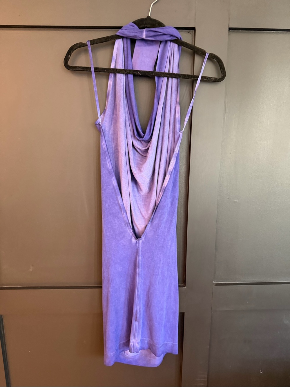 Young Fabulous & Broke Lavender Purple Backless Draped Mini Dress
